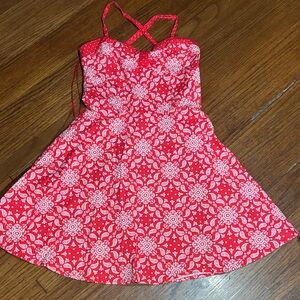 Marvel Red and White Floral Kids Dress